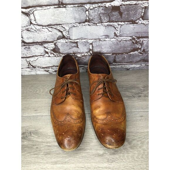 Ted Baker London Gryene Chili Brown Leather Derby Wingtip Oxfords Men 12M US/45 main image 7